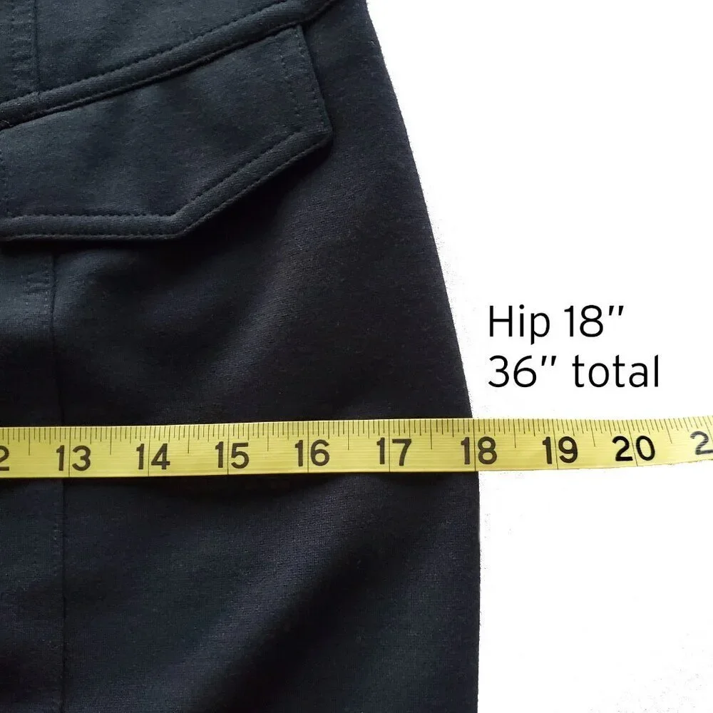 INC International Concepts Black Pencil Skirt Stretchy Rayon Blend Size 4